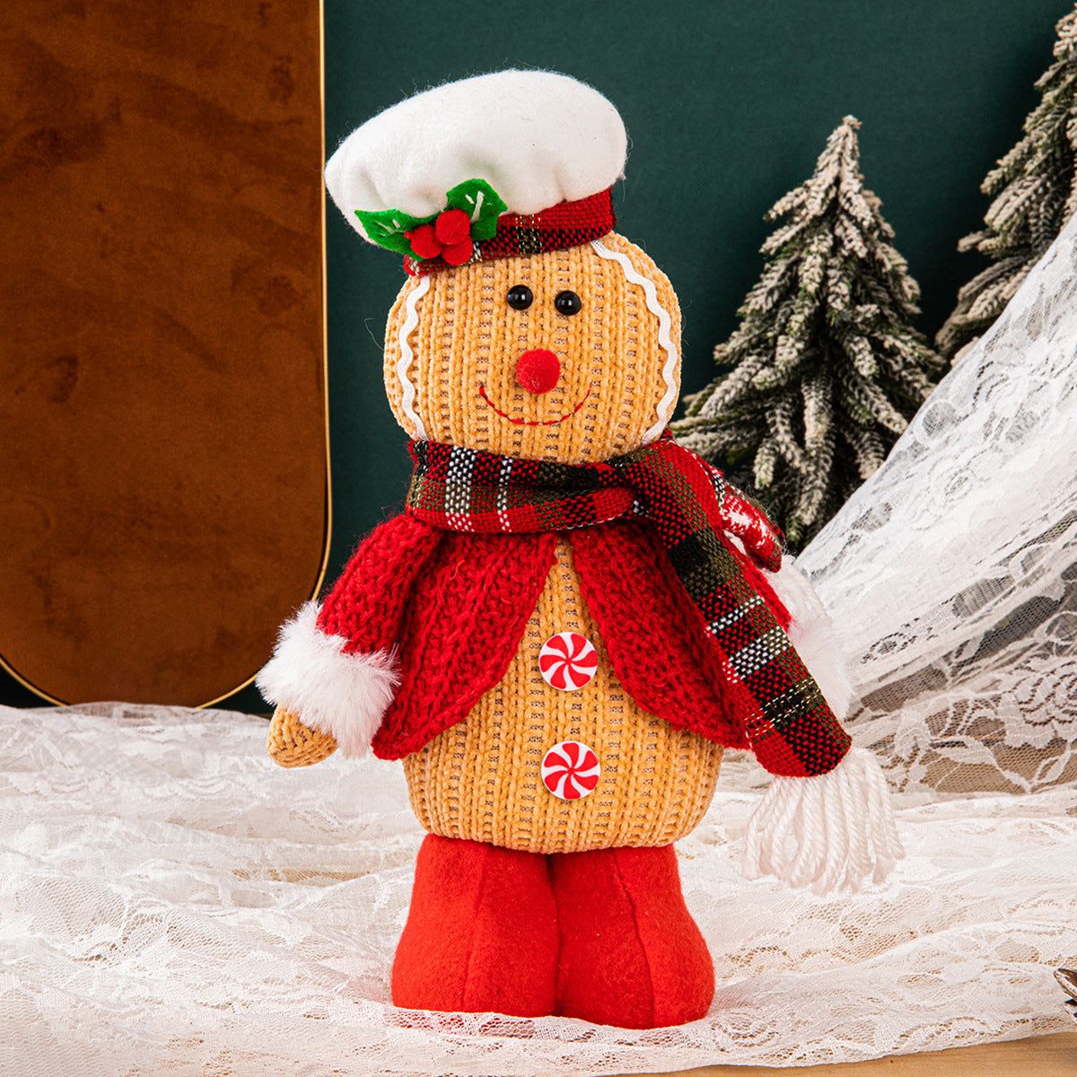 Wholesale Christmas Standing Gingerbread Man Doll Desktop Ornament
